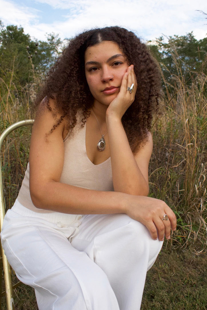 Dainty Dendritic Quartz Ring