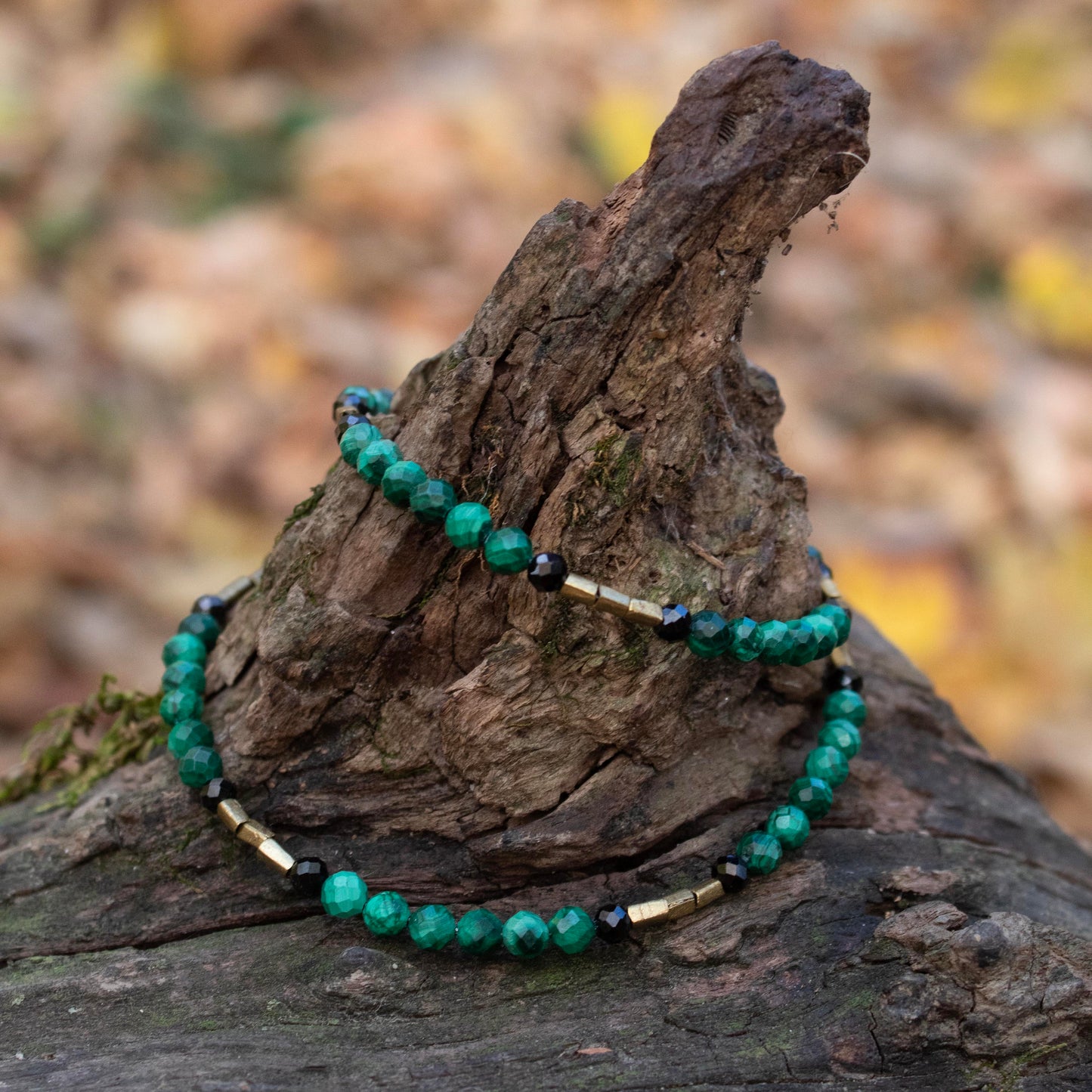 Malachite and Spinel Bracelet