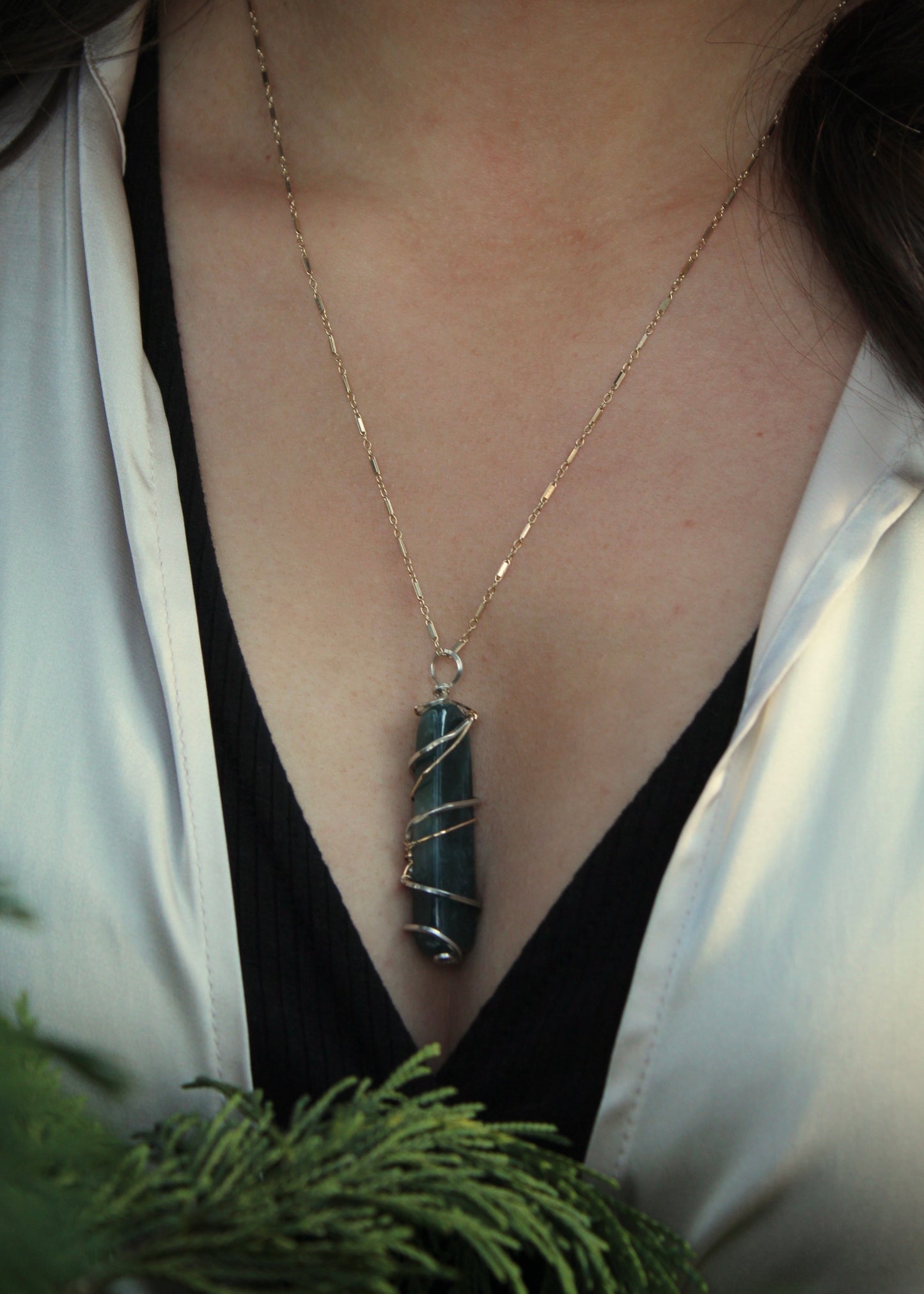 Blue Jade Forest Necklace