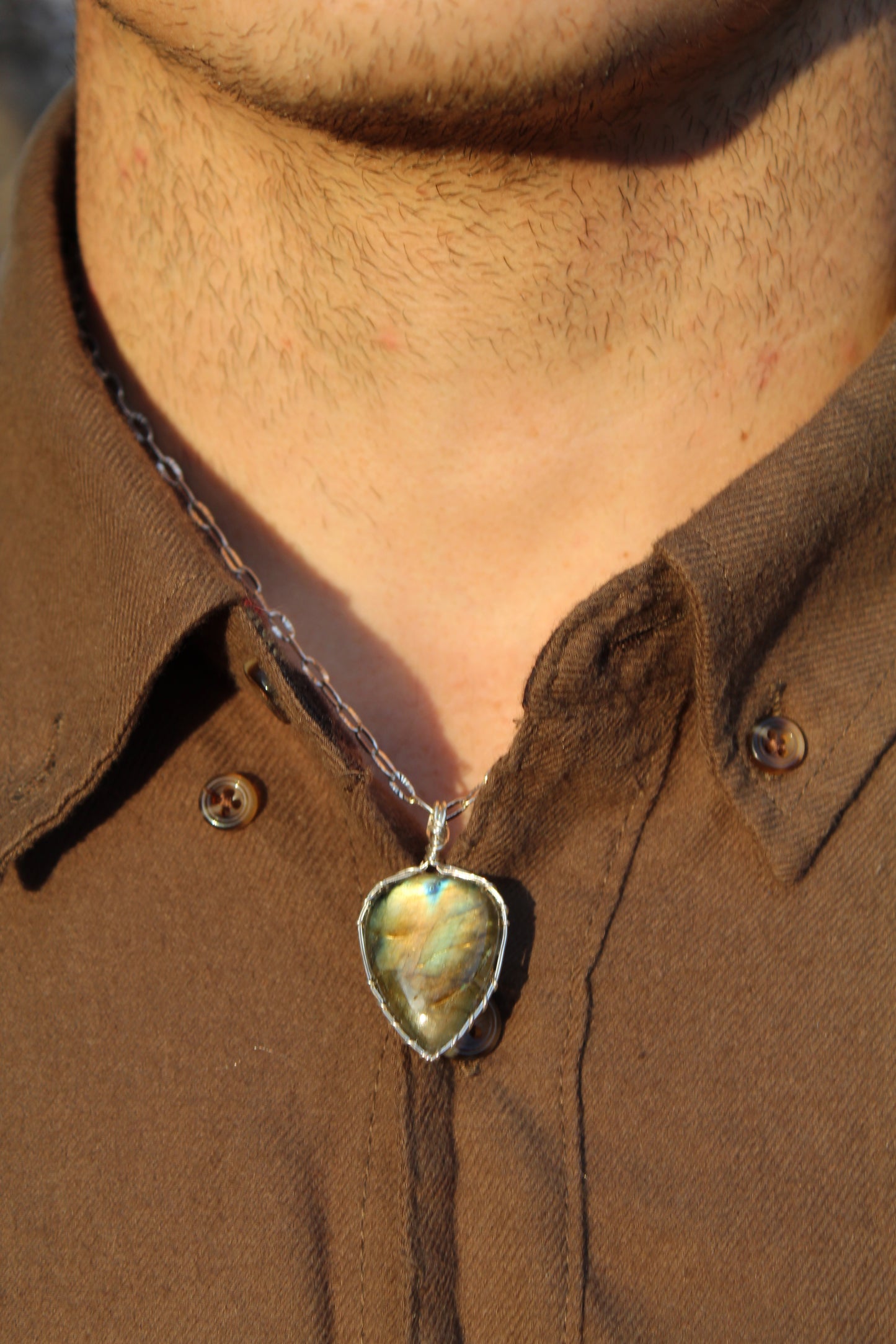 Load image into Gallery viewer, Warrior Labradorite Necklace
