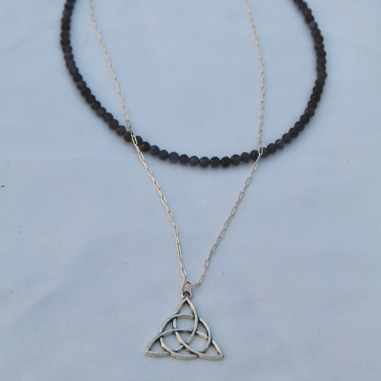 Trinity Knot Iolite Necklace Set
