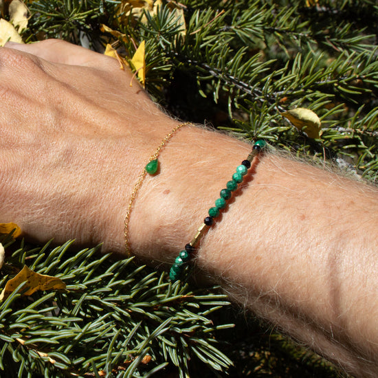 Malachite and Spinel Bracelet