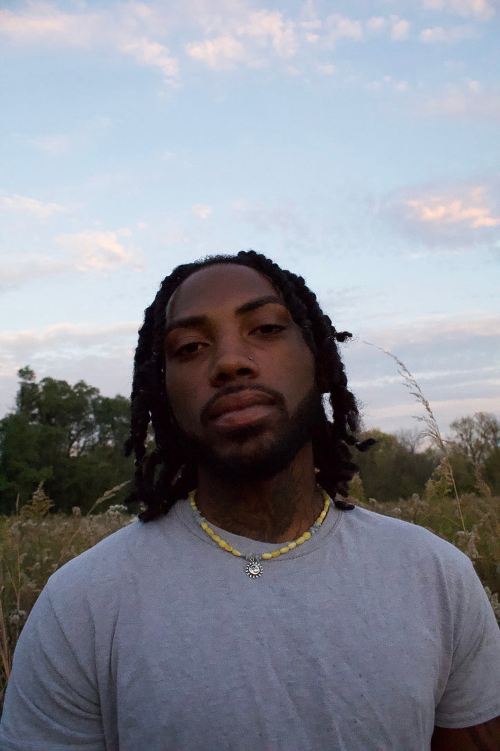 Golden Amber and Aquamarine Sun Necklace