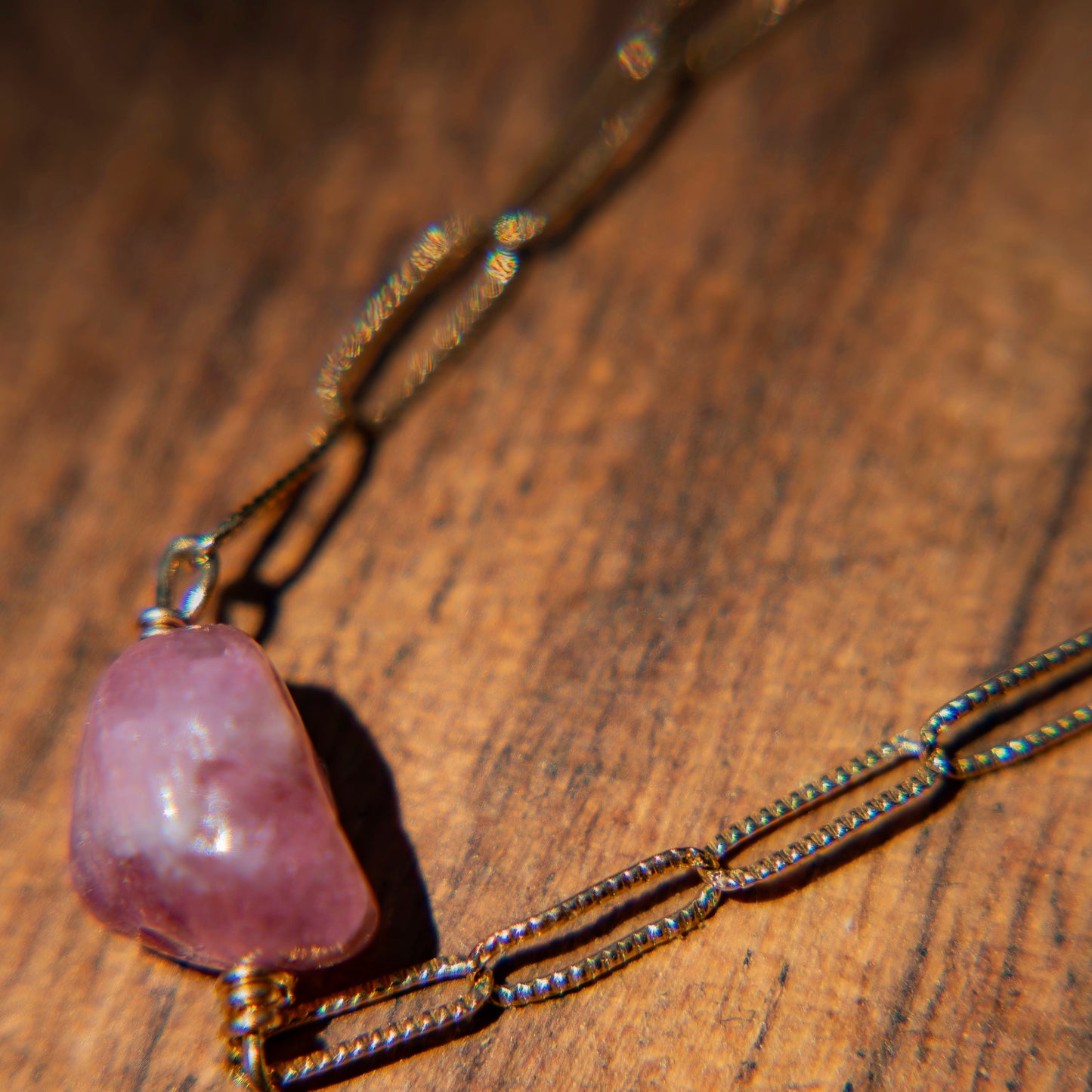 Pink Tourmaline Gold Dainty Bracelet