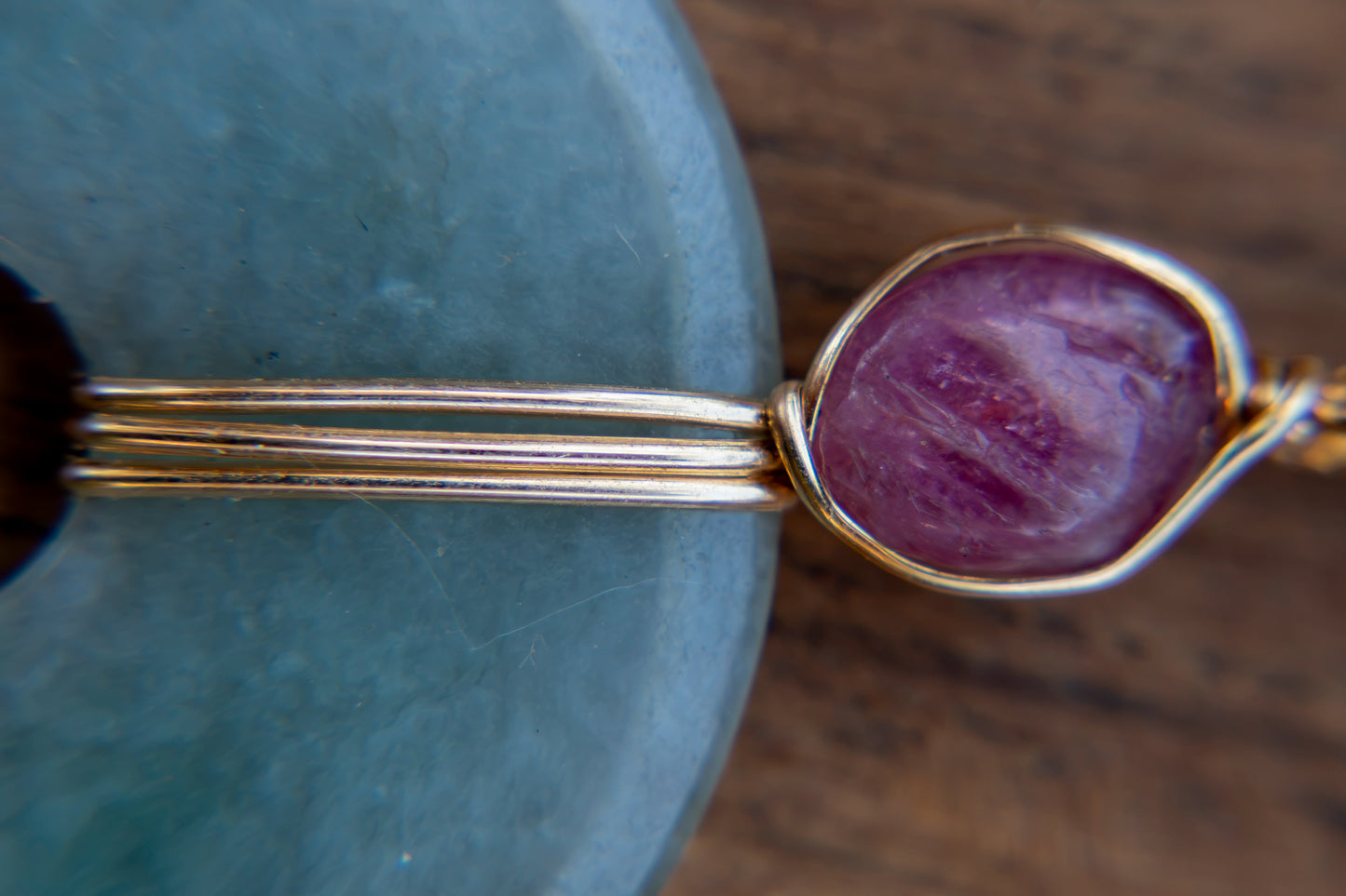 Pink Tourmaline and Green Aventurine Meditation Necklace