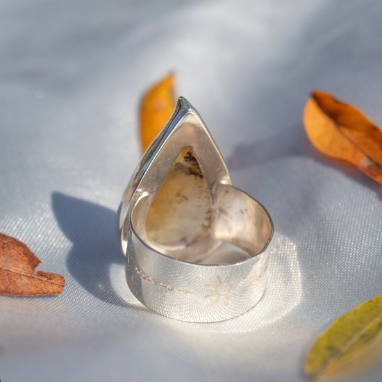 Dendritic Golden Healer Quartz Sunlight Ring