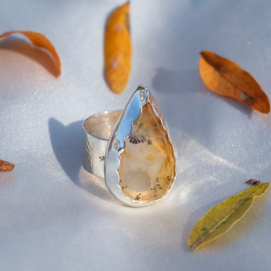 Dendritic Golden Healer Quartz Sunlight Ring