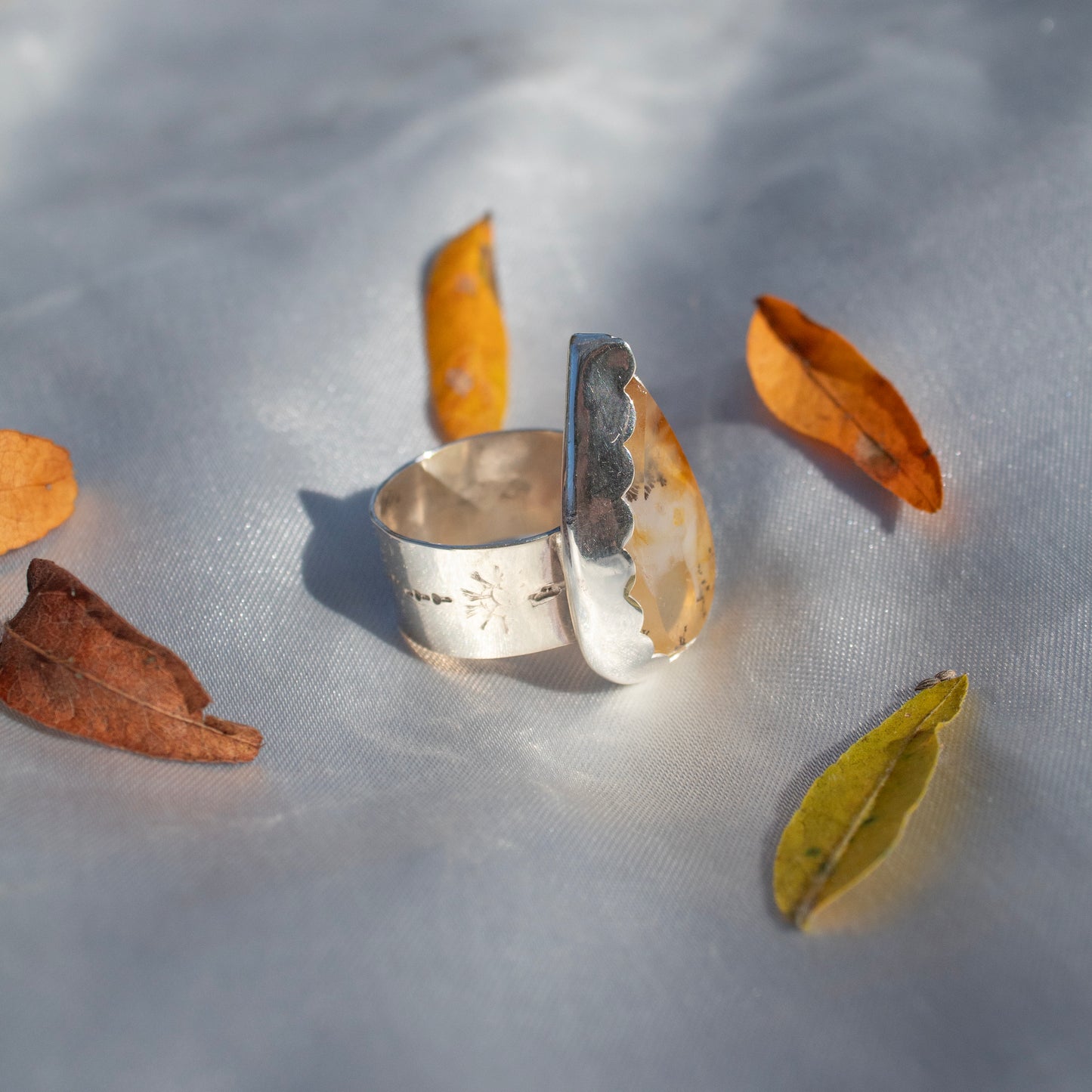 Dendritic Golden Healer Quartz Sunlight Ring
