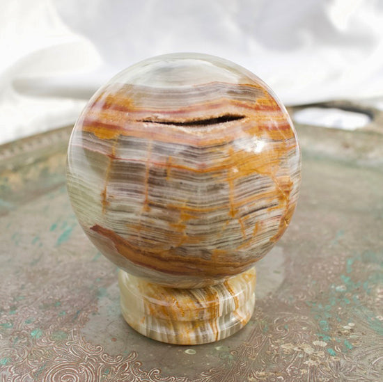 Green Onyx Sphere With Stand