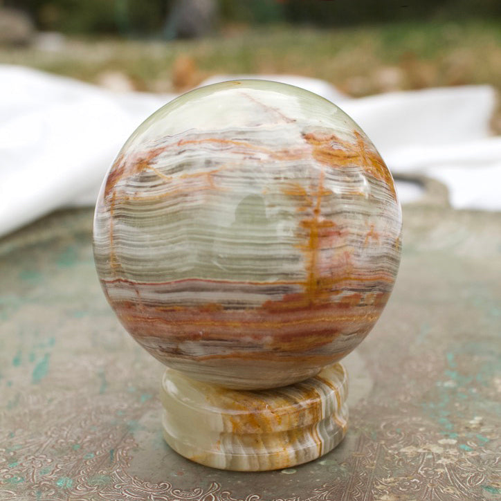 Green Onyx Sphere With Stand