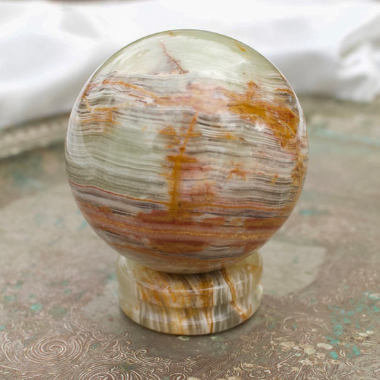 Green Onyx Sphere With Stand
