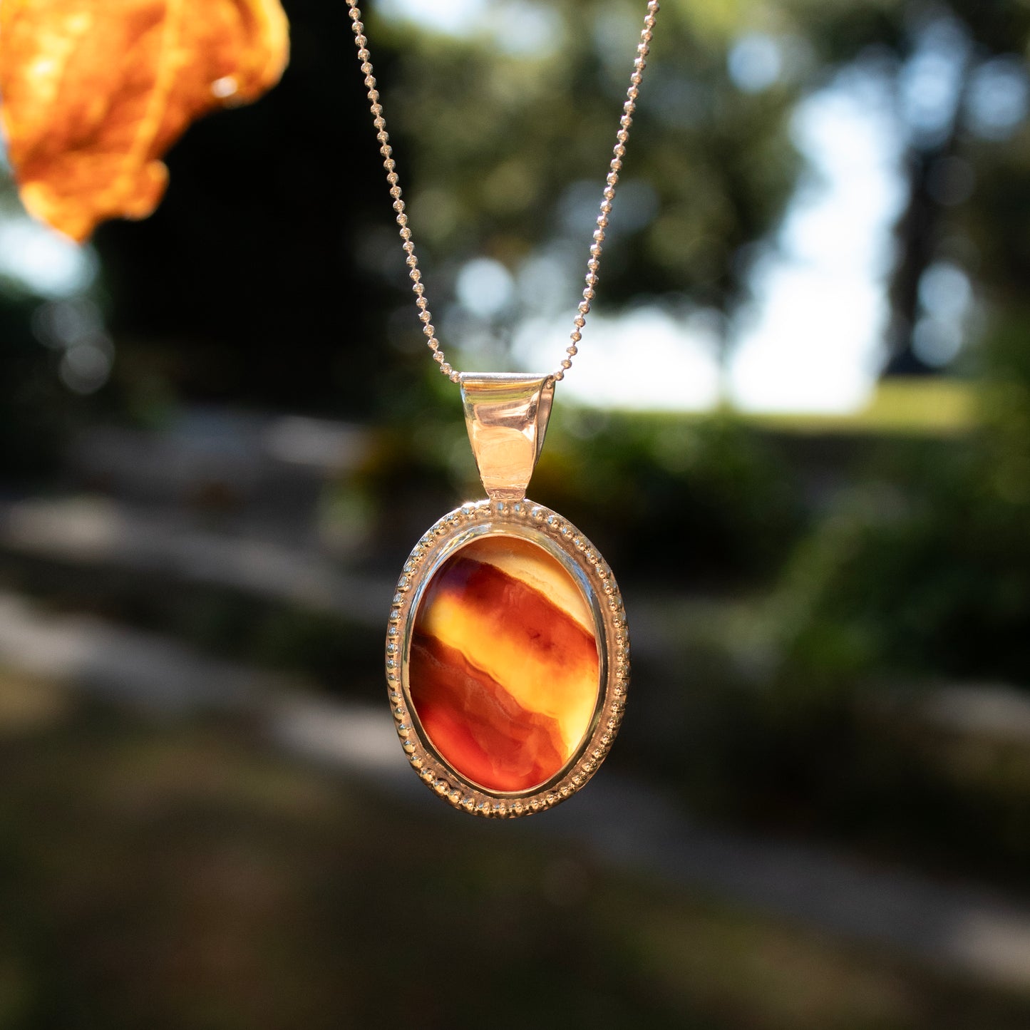 Banded Agate Inner Light Necklace