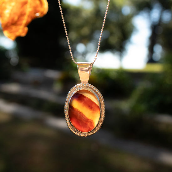 Banded Agate Inner Light Necklace