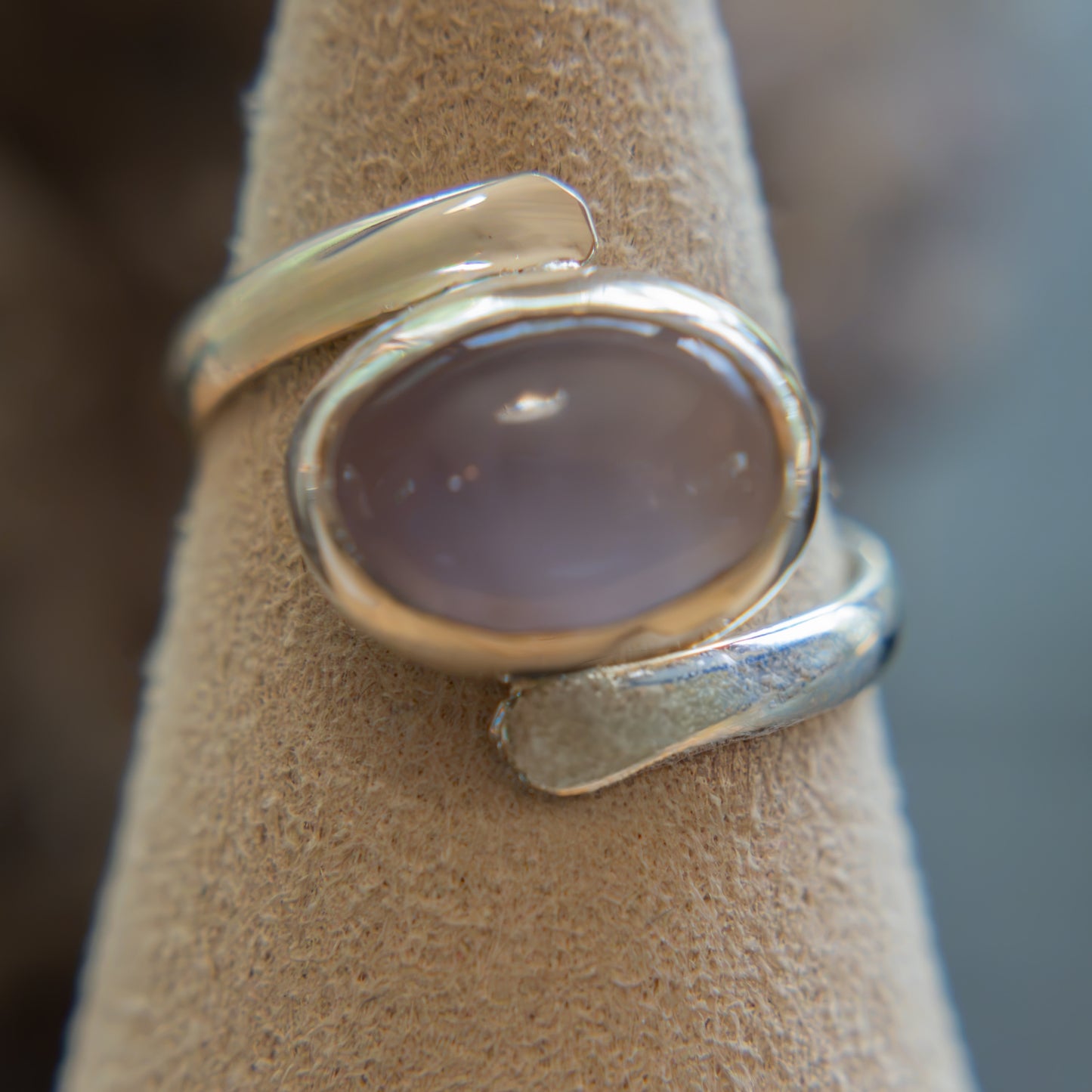 Purple Chalcedony Orbit Ring