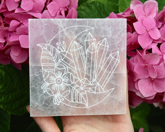 Crystal Carving Selenite Charging Plate